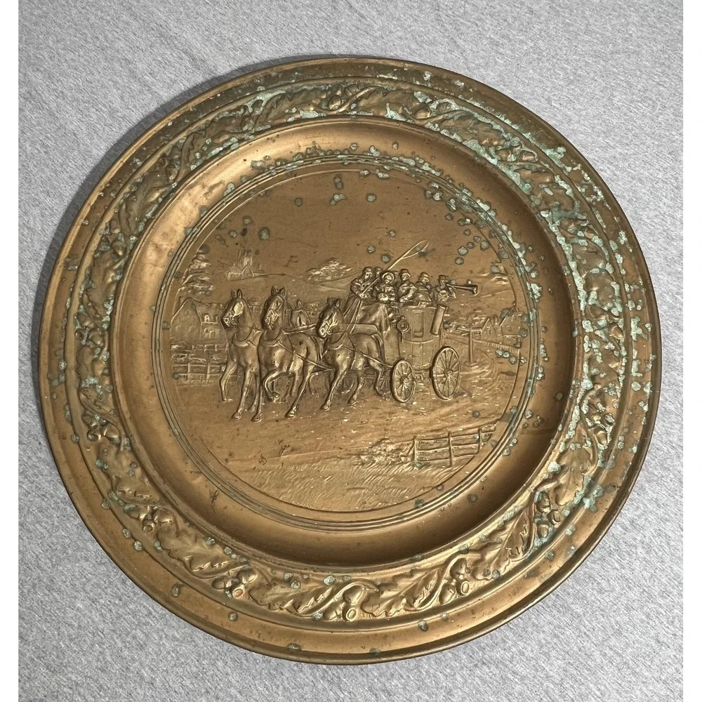 Vintage English Brass Charger Plate 23